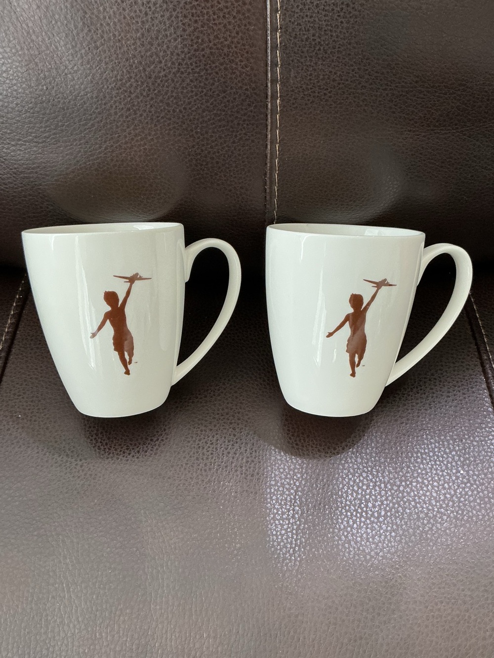 Storyville Coffee Mug with Running Flyboy with Airplane (Set of 2)